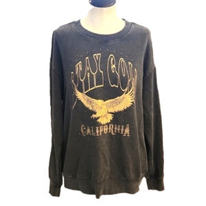 Juniors Like new Zoe & Liv gray Stay Gold CA  studded sweatshirt size Medium.